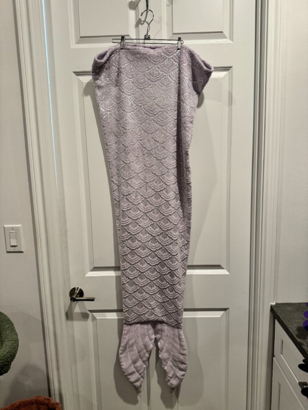 Target Pillowfort Mermaid Tail Wearable Blanket Lavender Silver Sparkle Scales V